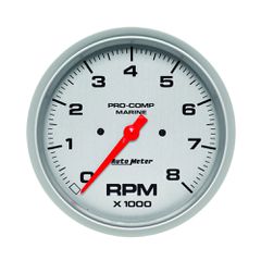 Autometer Gauge, Tachometer, 5", 8K Rpm, Marine Silver