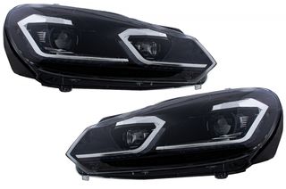 ΦΑΝΑΡΙΑ ΜΠΡΟΣΤΑ GOLF 6 (2008-2013) With Facelift G7.5 Look Silver Flowing Dynamic Sequential Turning Lights LHD ΕΤΟΙΜΟΠΑΡΑΔΟΤΑ 