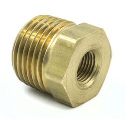 Autometer Fitting, Adapter, 1/2" Npt Male, 1/8" Npt Female, Brass