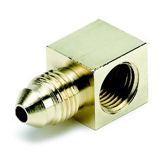 Autometer Fitting, Adapter, 90 degree , 1/8" Nptf Female To -3An Male, Brass