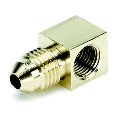 Autometer Fitting, Adapter, 90 degree , 1/8" Nptf Female To -4An Male, Brass