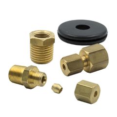 Autometer Fitting Kit, 1/8" Nptf Compression To 1/8" Line, Brass