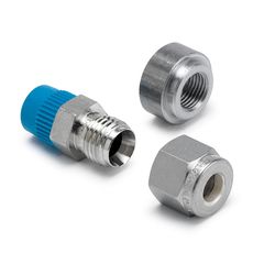 Autometer Fitting, Thermocouple Compress, 1/4", 1/8" Nptf Male, Stainless, Incl. Weld Boss
