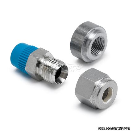 Autometer Fitting, Thermocouple Compress, 1/4", 1/8" Nptf Male, Stainless, Incl. Weld Boss