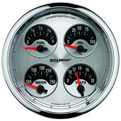 Autometer Gauge, Quad, 5", 0 To 90Ω, Elec, American Muscle
