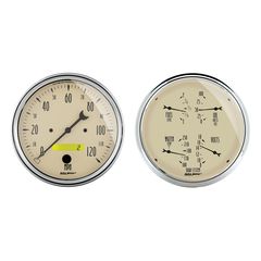 Autometer Gauge Kit, 2 Pc., Quad & Speedometer, 5", Antique Beige