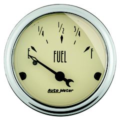 Autometer Gauge, Fuel Level, 2 1/16", 0 To 90Ω, Elec, Antique Beige