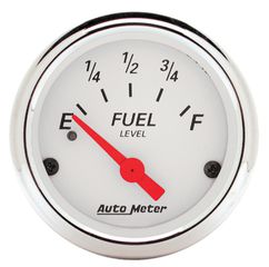 Autometer Gauge, Fuel Level, 2 1/16", 240 To 33Ω, Elec, Arctic White
