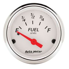 Autometer Gauge, Fuel Level, 2 1/16", 0 To 30Ω, Elec, Arctic White