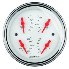 Autometer Gauge, Quad, 5", 0-90Ω, Elec, Arctic White