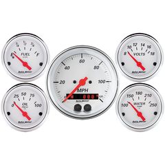 Autometer Gauge Kit, 5 Pc., 3 3/8" & 2 1/16", Gps Speedometer, Arctic White