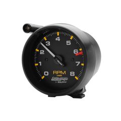 Autometer Gauge, Tach, 3 3/4", 8K Rpm, Pedestal W/Ext Shift Light, Blk Dial Blk Case, Ag