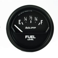 Autometer Gauge, Fuel Level, 2 5/8", 0 To 90Ω, Elec, Black, Autogage