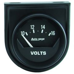 Autometer Gauge Console, Voltmeter, 2", 16V, Short Sweep, Black, Autogage
