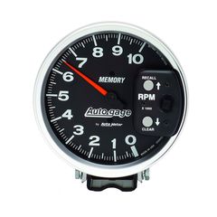 Autometer Gauge, Tachometer, 5", 10K Rpm, Pedestal W/ Peak Memory, Black, Auto Gage