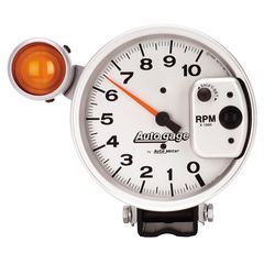 Autometer Gauge, Tachometer, 5", 10K Rpm, Pedestal W/ Ext. Shift-Lite, Silver, Auto Gage