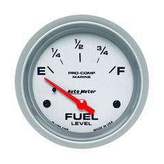 Autometer Gauge, Fuel Level, 2 5/8", 240 To 33Ω, Elec, Marine Silver