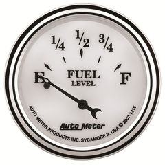 Autometer Gauge, Fuel Level, 2 1/16", 240 To 33Ω, Elec, Old Tyme White Ii