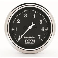 Autometer Gauge, Tachometer, 2 1/16", 7K Rpm, In-Dash, Old Tyme Black