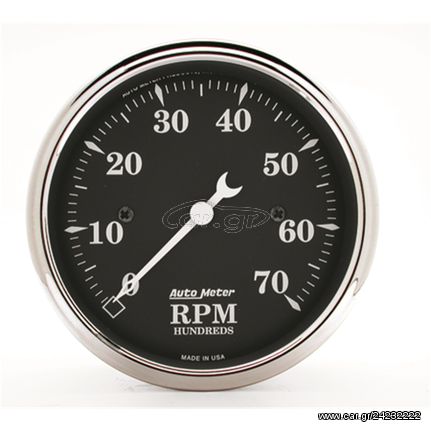 Autometer Gauge, Tachometer, 3 1/8", 7K Rpm, In-Dash, Old Tyme Black