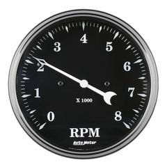 Autometer Gauge, Tachometer, 5", 8K Rpm, In-Dash, Old Tyme Black