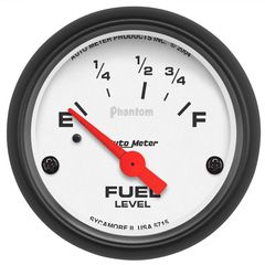Autometer Gauge, Fuel Level, 2 1/16", 73 To 10Ω, Elec, Phantom