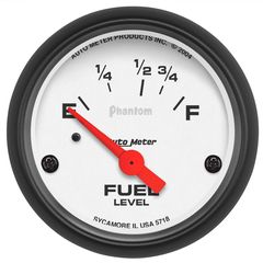 Autometer Gauge, Fuel Level, 2 1/16", 16 To 158Ω, Elec, Phantom