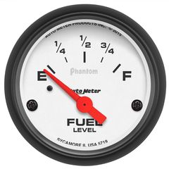 Autometer Gauge, Fuel Level, 2 1/16", 73 To 10Ω(Aftermarket Linear), Elec, Phantom
