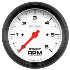 Autometer Gauge, Tachometer, 3 3/8", 6K Rpm, In-Dash, Phantom