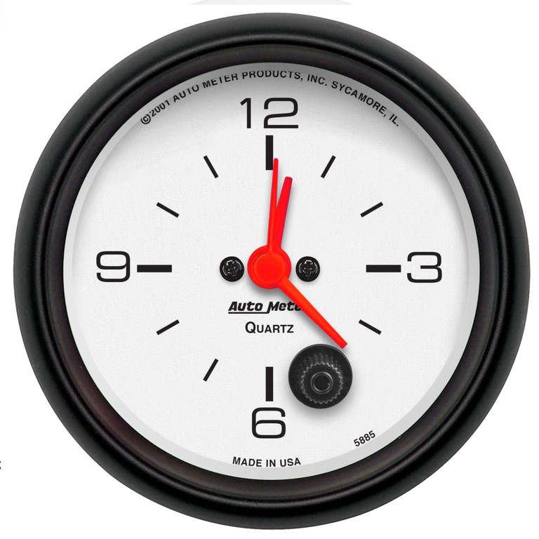 Autometer Gauge, Clock, 2 5/8", 12Hr, Analog, Phantom