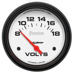 Autometer Gauge, Voltmeter, 2 5/8", 18V, Electric, Phantom