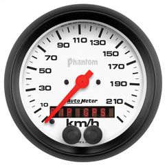 Autometer Gauge, Speedometer, 3 3/8", 225Km/H, Gps, Phantom