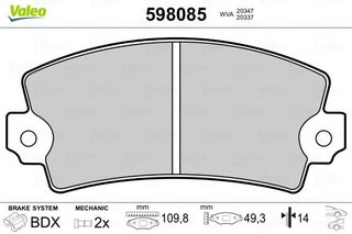 ΤΑΚΑΚΙΑ RENAULT ESPACE ΙΙ ΕΜΠΡΟΣ 14ΜΜ - 598085