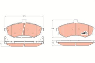 ΤΑΚΑΚΙΑ HYUNDAI ELANTRA - MATRIX ΕΜΠΡΟΣ 18.2ΜΜ - GDB3378