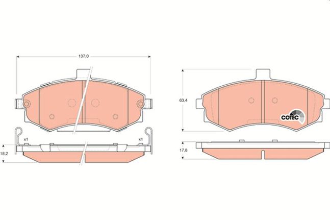 ΤΑΚΑΚΙΑ HYUNDAI ELANTRA - MATRIX ΕΜΠΡΟΣ 18.2ΜΜ - GDB3378