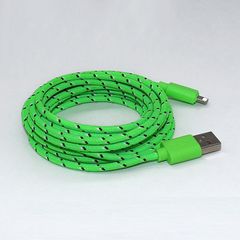 Καλώδιο Braided Φόρτισης και Μεταφοράς Δεδομένων USB σε Lightning - 1.2m Πράσινο