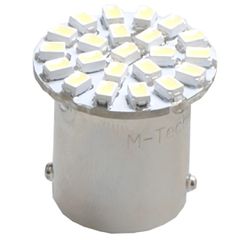 R5W/R10W 12V BA15s 1,44W Led 22xSMD3020 Premium Λευκο Blister 2ΤΕΜ. M-TECH