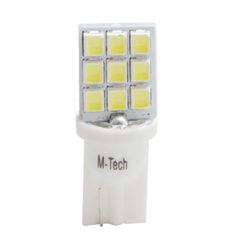 T10 W5W 12V W2,1x9,5d Led 9xSMD2835 Λευκο (ΚΑΡΦΩΤΟ ΑΚΑΛΥΚΟ) Blister 2ΤΕΜ. M-TECH