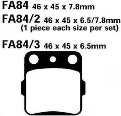 Τακακια FA84 ADIGE P76 ACX SINTERED χρυσα (YFM Raptor 250/350/400/LTZ 250/400/KX 80/100) - (10190-780)