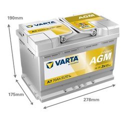 Μπαταρία VARTA START STOP A7 DYNAMIC AGM 70AH 570901076....SoundStreet....