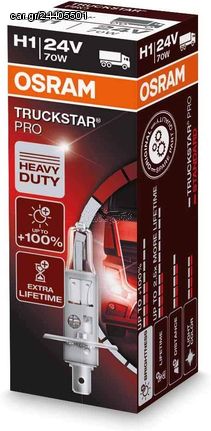 Λάμπα Osram Η1 24V 70W Truckstar Pro +100% Περισσότερο Φως 64155TSP