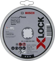 Δίσκος Κοπής X-LOCK Standart for Inox 125x1.0mm 10τεμ. BOSCH 2608619267