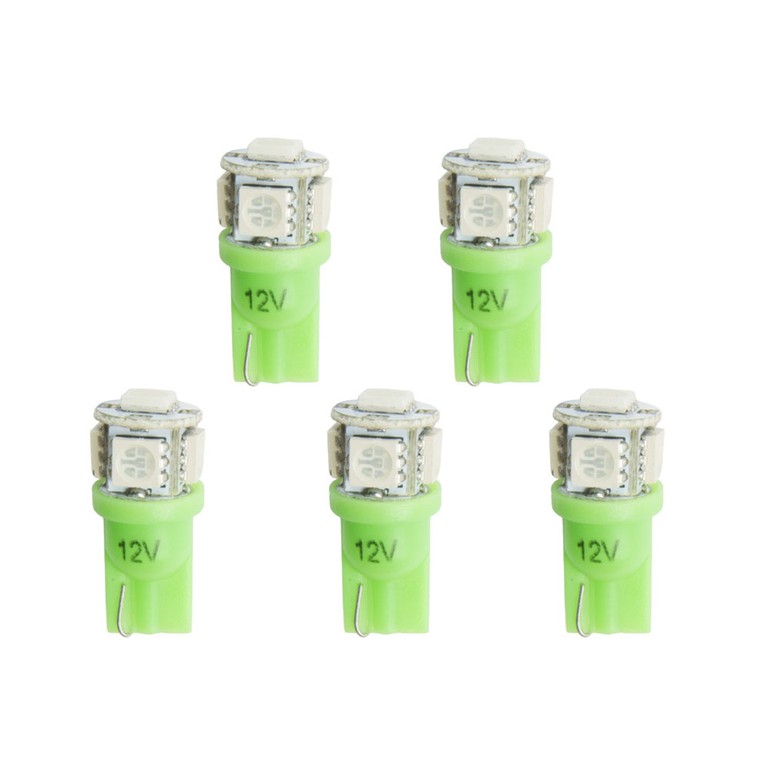 Autometer Led Bulb, Replacement, T3 Wedge, Green, 5 Pack