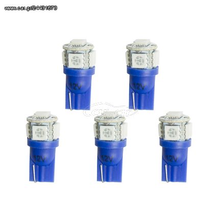 Autometer Led Bulb, Replacement, T3 Wedge, Blue, 5 Pack