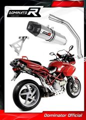 Dominator Εξατμίσεις Διπλά Τελικά HP1 S.Steel/Carbon End Ducati Multistrada 1000/620 2003 - 2007(Με Βάση Πινακίδας)
