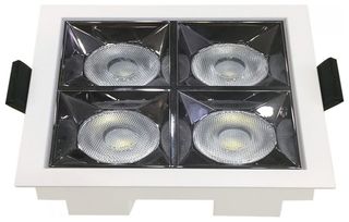 LED Φωτιστικό Χωνευτό Τετράγωνο 9,3 x 9,3cm 16W Με Ανακλαστήρα 12° και 4 SAMSUNG CHIP Θερμό Λευκό 978