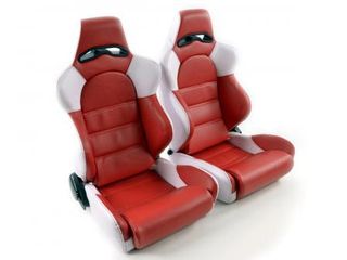 καθισματα αυτοκινμητου δερματινη Sportseat Set Edition 1 artificial leather red / white www.eautoshop.gr 