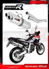 Dominator Εξατμίσεις Διπλά Τελικά Oval S.Steel Aprilia Pegaso 650 1992 - 1996 Με Σιγαστήρες