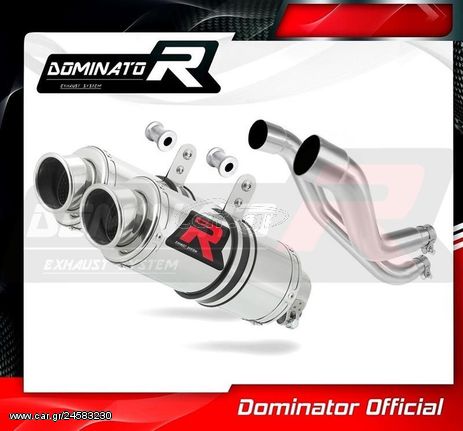 Dominator Εξατμίσεις Διπλά Τελικά GP1 S.Steel Aprilia Pegaso 650 Strada 2005 - 2006 Με Σιγαστήρες