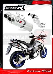 Dominator Εξατμίσεις Διπλά Τελικά Round S.Steel Aprilia Pegaso 650 Strada 2007 - 2010 Με Σιγαστήρες